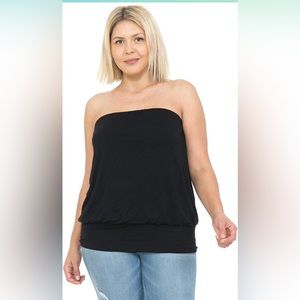 Plus Size Blouson Tube Top